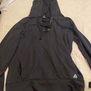 Black crisscross hoodie